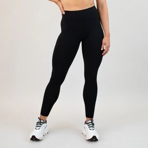FLEO Black Ribbed Charge High Rise Leggings Large  Workout Gym Run Lift Fitness
